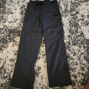 32 Degrees Weatherproof Men's Convertible Cargo Pants Zip Off Shorts Gray S/P x